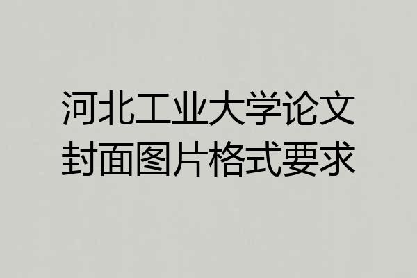 河北工业大学论文封面图片格式要求