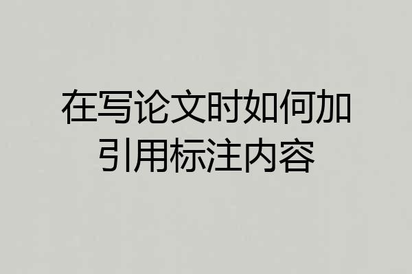 在写论文时如何加引用标注内容