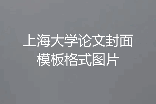 上海大学论文封面模板格式图片