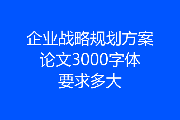 企业战略规划方案论文3000字体要求多大