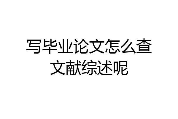 写毕业论文怎么查文献综述呢