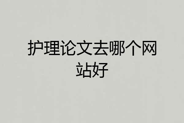 护理论文去哪个网站好