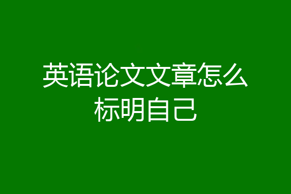 英语论文文章怎么标明自己