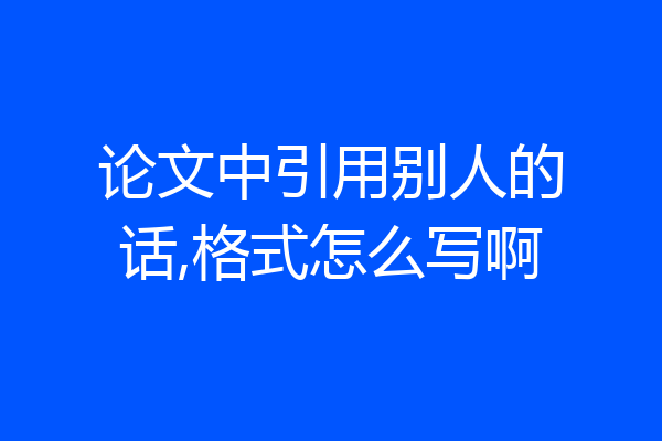 论文中引用别人的话,格式怎么写啊
