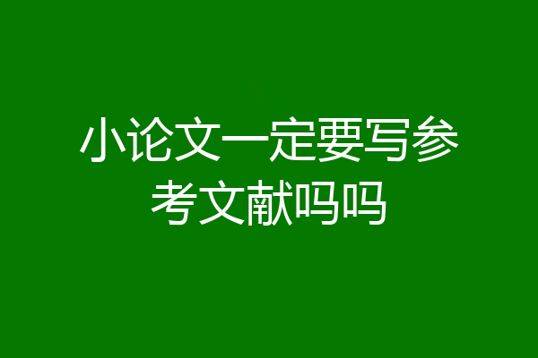 小论文一定要写参考文献吗吗