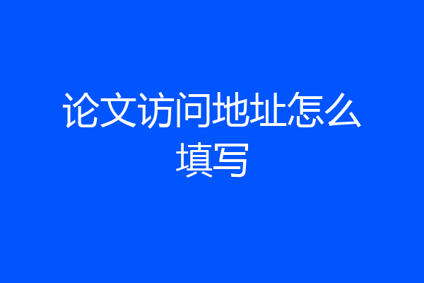 论文访问地址怎么填写