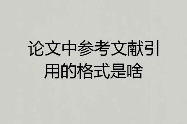 论文中参考文献引用的格式是啥