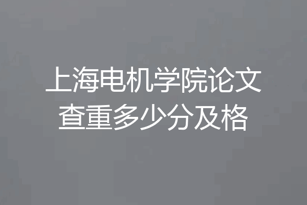 上海电机学院论文查重多少分及格