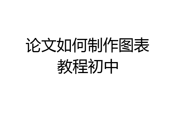 论文如何制作图表教程初中