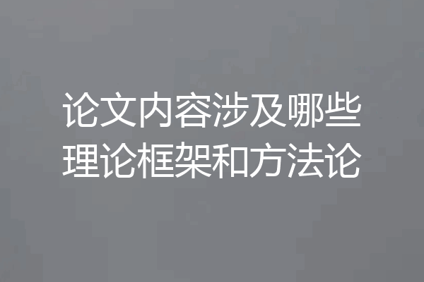 论文内容涉及哪些理论框架和方法论