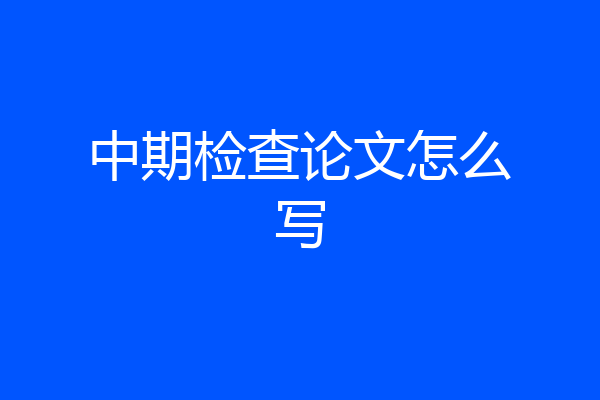 中期检查论文怎么写