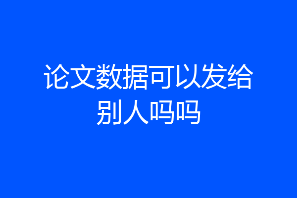 论文数据可以发给别人吗吗