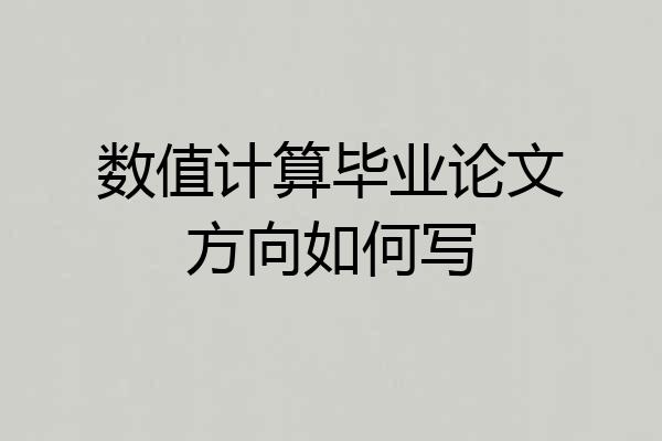 数值计算毕业论文方向如何写
