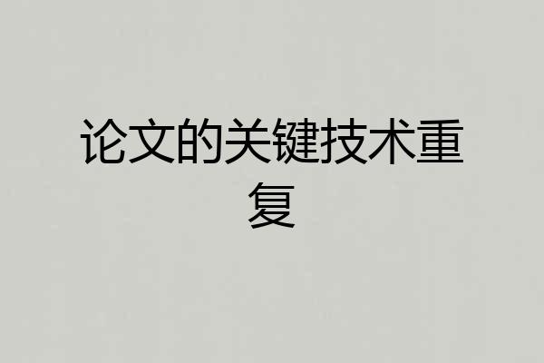 论文的关键技术重复