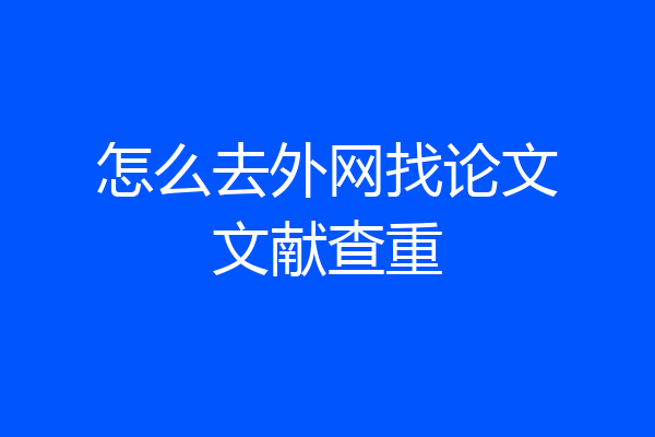 怎么去外网找论文文献查重