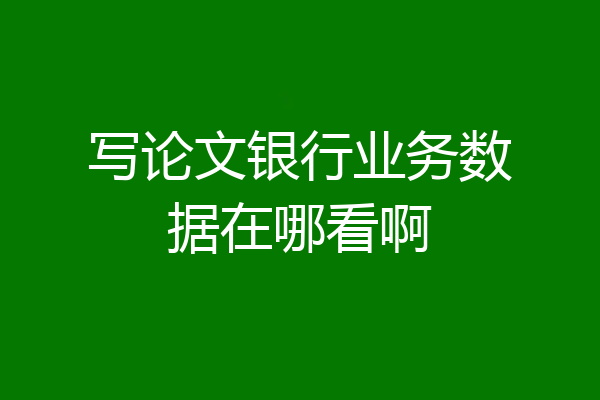 写论文银行业务数据在哪看啊