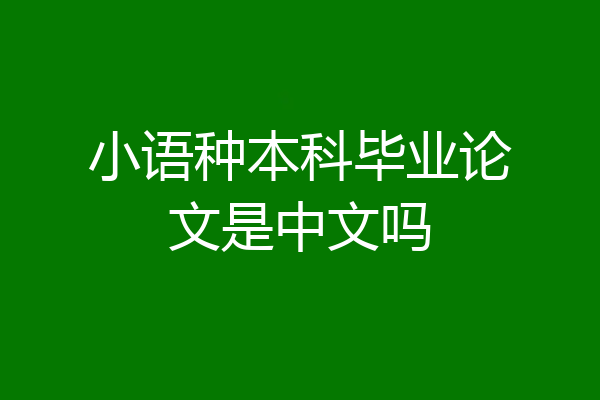 小语种本科毕业论文是中文吗