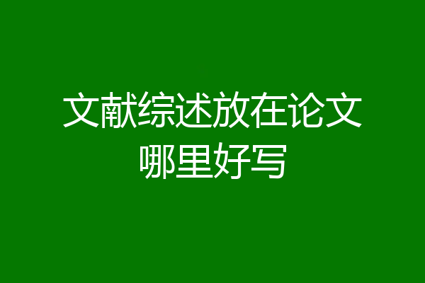 文献综述放在论文哪里好写