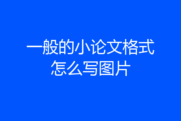 一般的小论文格式怎么写图片
