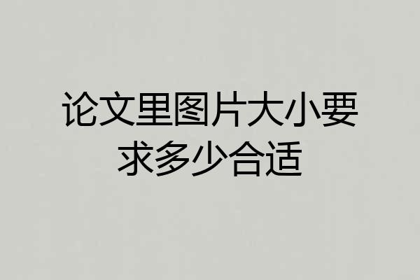 论文里图片大小要求多少合适