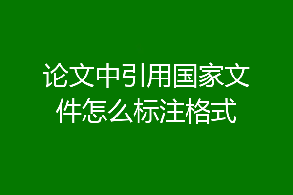 论文中引用国家文件怎么标注格式