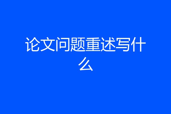 论文问题重述写什么