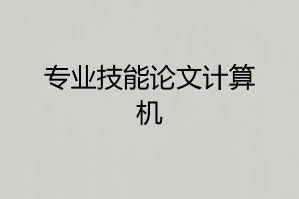 专业技能论文计算机
