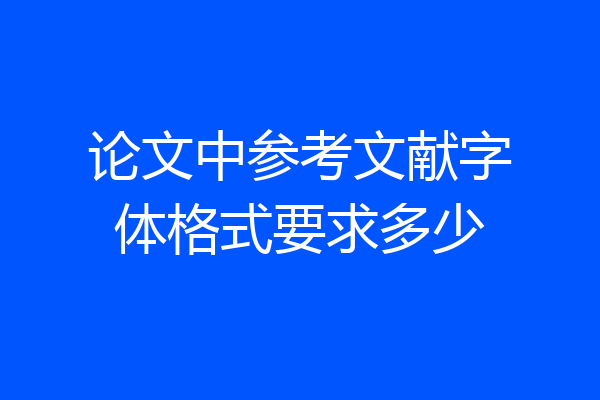 论文中参考文献字体格式要求多少