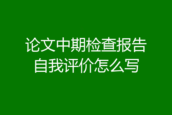 论文中期检查报告自我评价怎么写