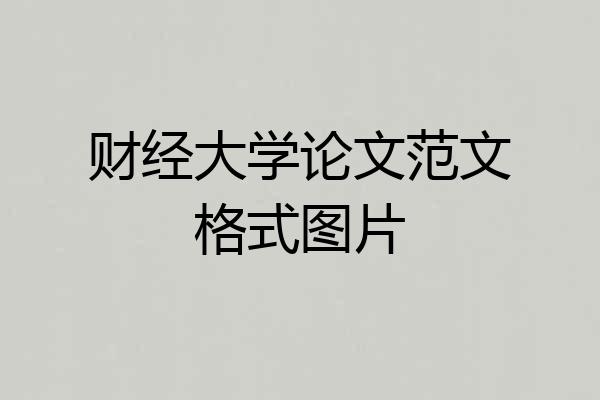 财经大学论文范文格式图片