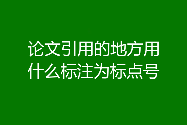 论文引用的地方用什么标注为标点号