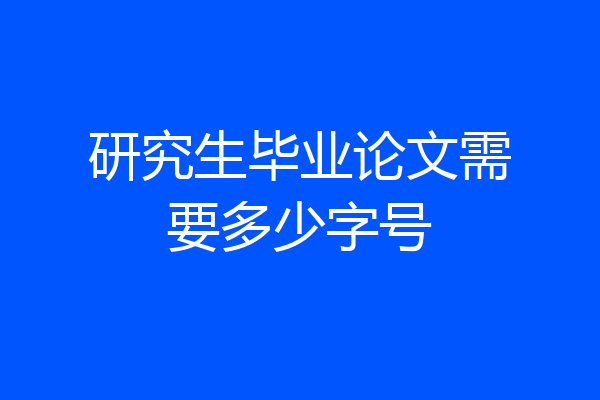研究生毕业论文需要多少字号