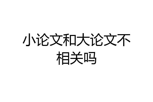 小论文和大论文不相关吗