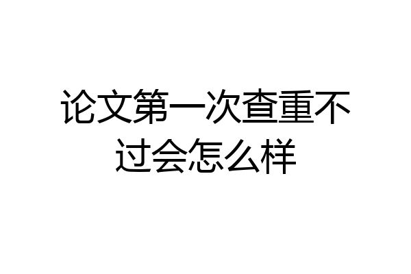 论文第一次查重不过会怎么样