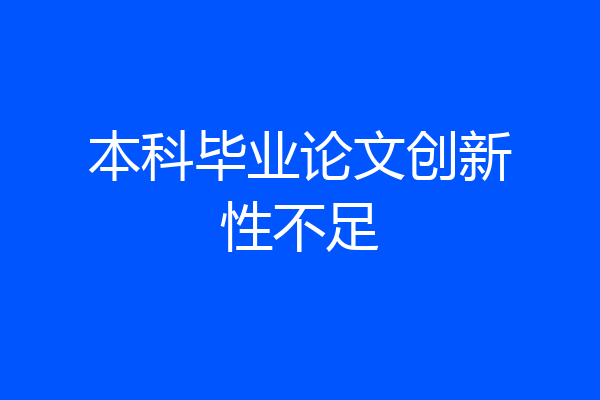本科毕业论文创新性不足