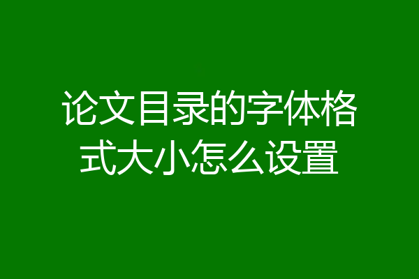论文目录的字体格式大小怎么设置