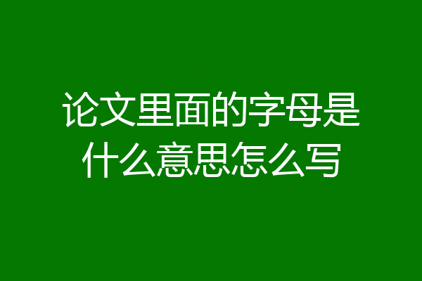 论文里面的字母是什么意思怎么写