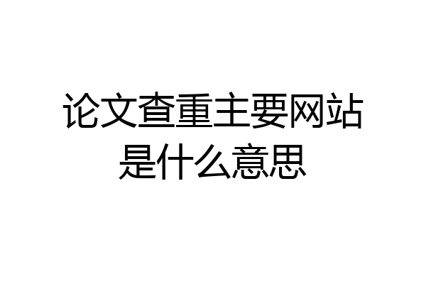 论文查重主要网站是什么意思