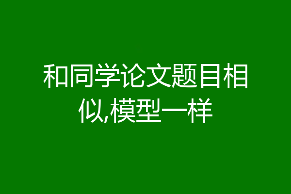 和同学论文题目相似,模型一样