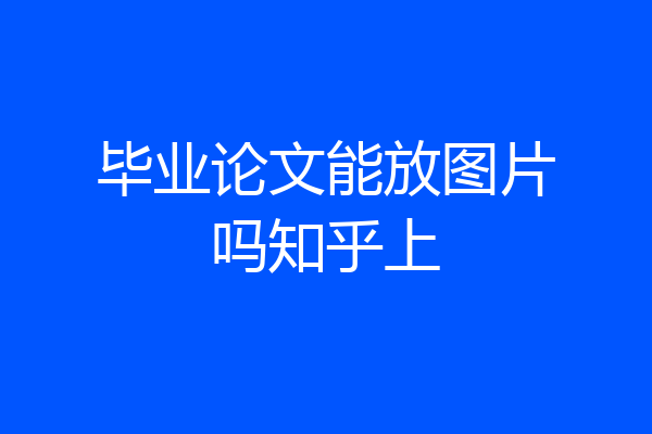 毕业论文能放图片吗知乎上