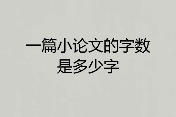 一篇小论文的字数是多少字