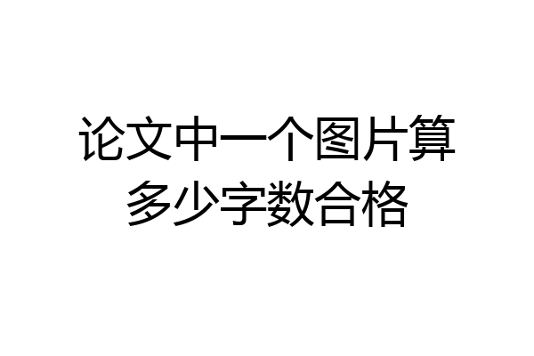 论文中一个图片算多少字数合格