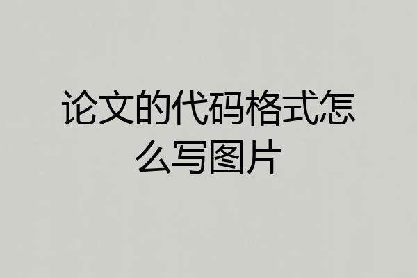 论文的代码格式怎么写图片