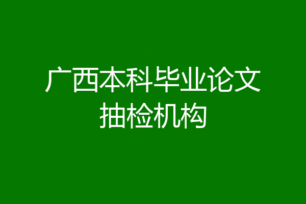 广西本科毕业论文抽检机构
