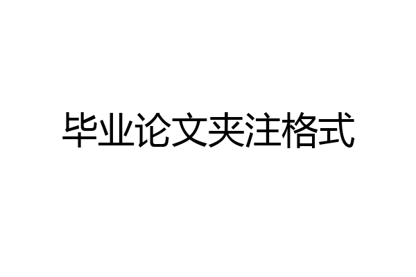 毕业论文夹注格式