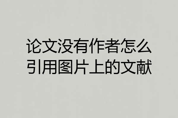 论文没有作者怎么引用图片上的文献
