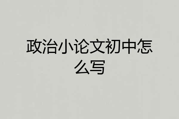 政治小论文初中怎么写