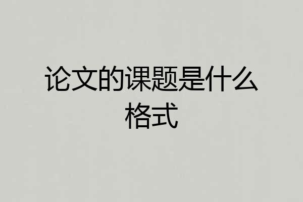 论文的课题是什么格式