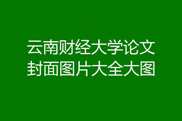 云南财经大学论文封面图片大全大图