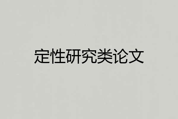 定性研究类论文